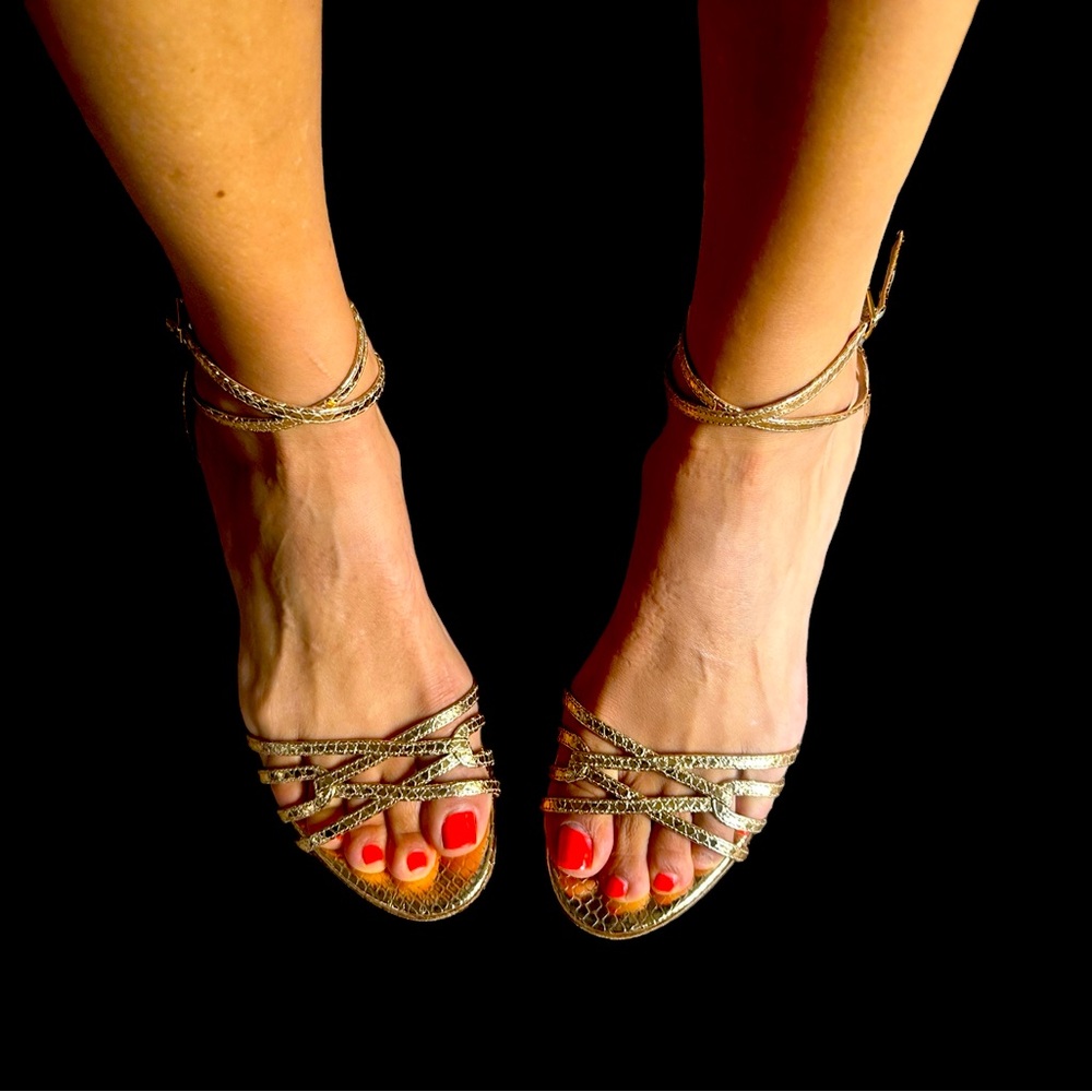 Aquazzura gold shoes size 38.5